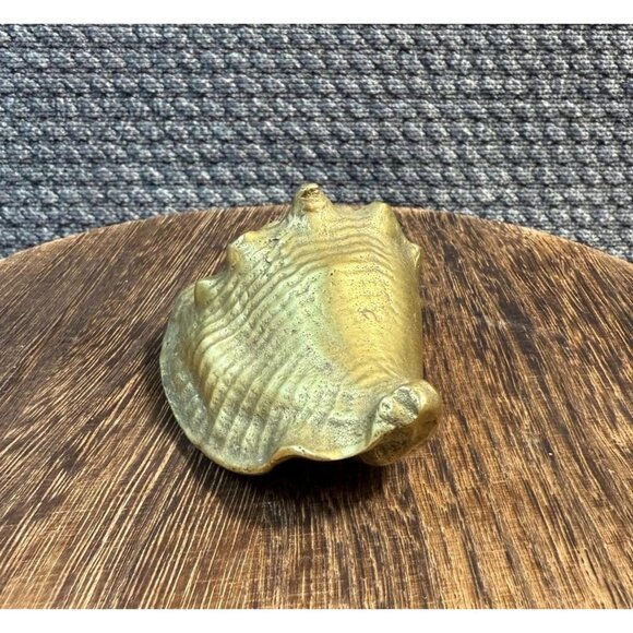 Brass Conch Shell Nautical Seashell Beach Ocean Heavy 3” Paperweight - Picture 6 of 6